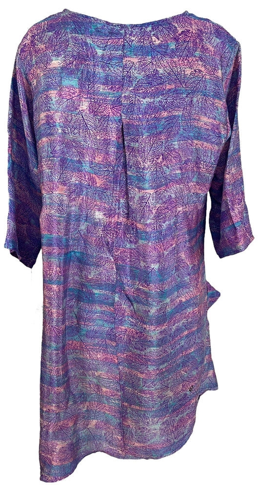 PRC6052 Avatar Pure Silk Self Pocket Tunic Dress - Velora