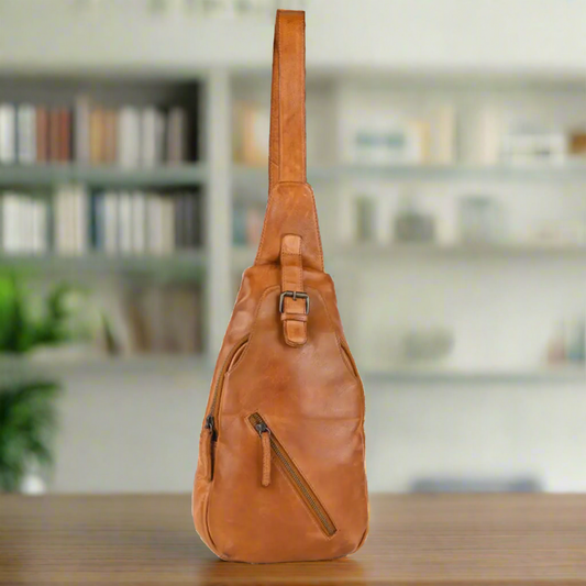 Off The Shoulder Leather Chest Backpack - Velora Luxury Fashion