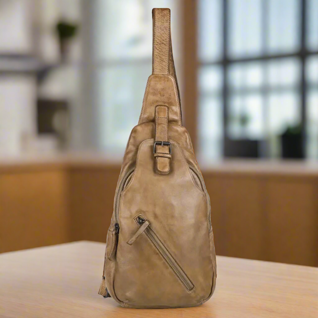 Off The Shoulder Leather Chest Backpack - Velora Luxury Fashion