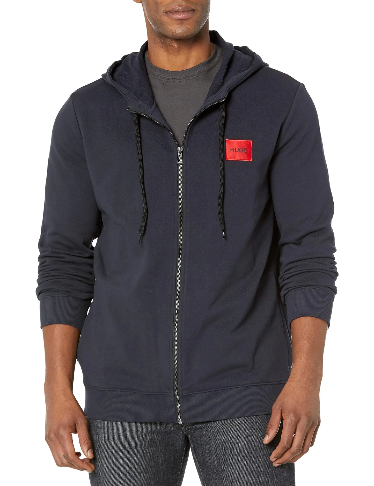 HUGO Boss Men's Classic Cotton Zip Hoodie Skycaptain Navy