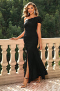 One-Shoulder Ruched Maxi Dress - Velora Luxury Fashion