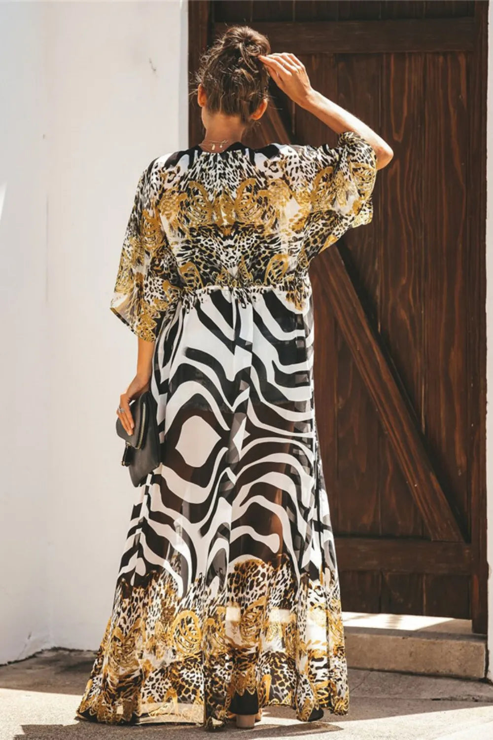 Open Front Leopard Cover-Up - Velora Luxury Fashion
