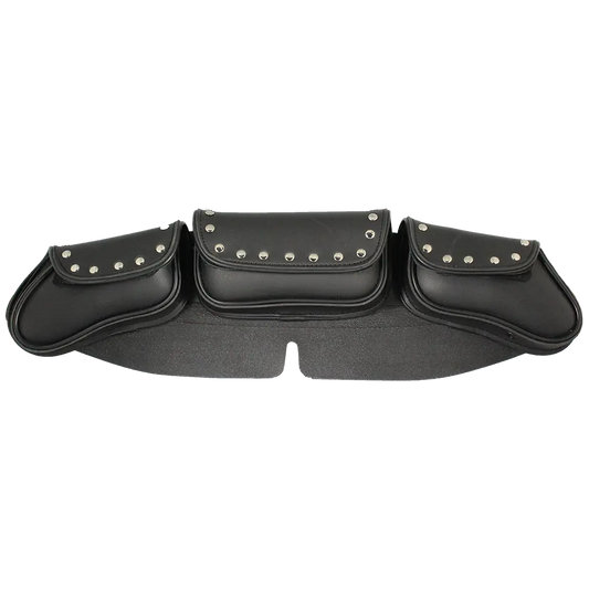 Open Road Chrome Stud Curved PVC Windshield Bag - Velora Luxury Fashion