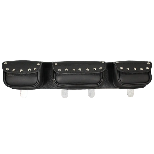 Open Road Chrome Studded Straight PVC Windshield Bag - Velora Luxury Fashion