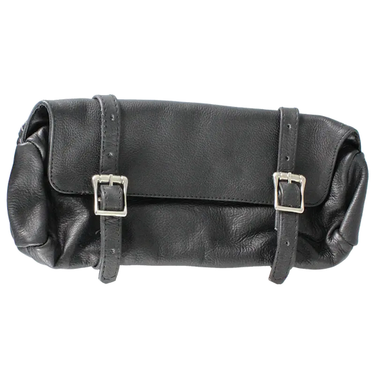 Open Road Double Buckle Small Leather Tool Bag - Velora Luxury Fashion