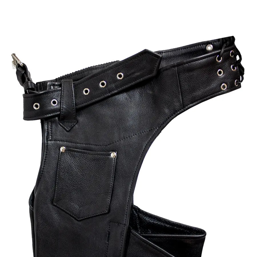 Open Road Heavy Duty Leather Chaps - Velora Luxury Fashion