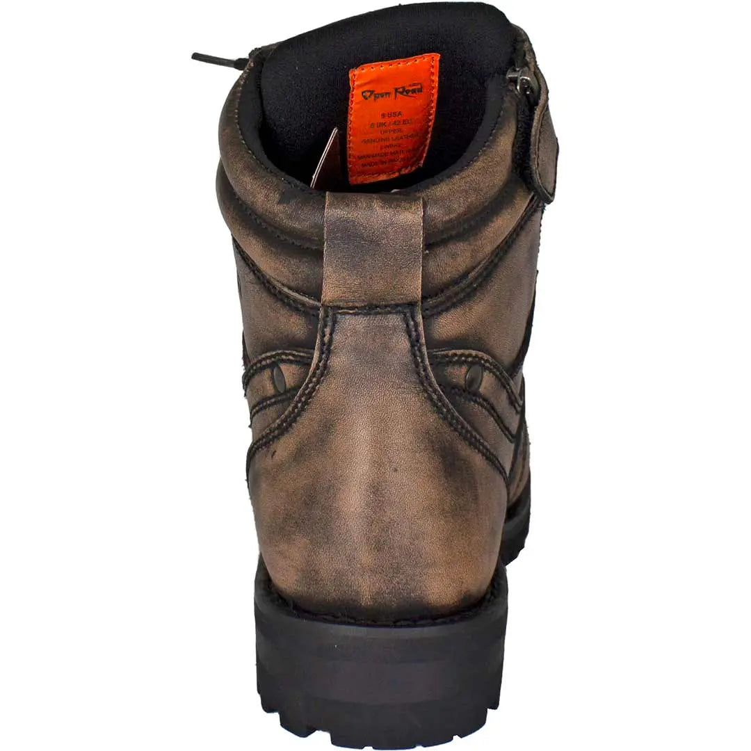 Open Road Men's 7" Lace-Up Motorcycle Boots - Velora Luxury Fashion