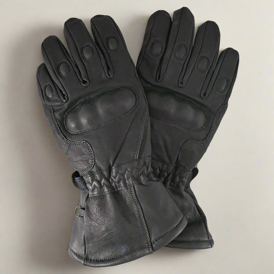 Open Road Men's Armored Gauntlet Leather Motorcycle Gloves - Velora Luxury Fashion