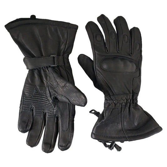 Open Road Men's Armored Gauntlet Leather Motorcycle Gloves - Velora Luxury Fashion