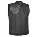 Open Road Men's Denim & Leather Club Vest - Velora Luxury Fashion