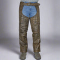 Open Road Men's Distressed Brown 4 Pocket Premium Leather Chaps - Velora Luxury Fashion