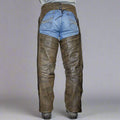 Open Road Men's Distressed Brown 4 Pocket Premium Leather Chaps - Velora Luxury Fashion