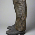 Open Road Men's Distressed Brown 4 Pocket Premium Leather Chaps - Velora Luxury Fashion