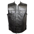 Open Road Men's Flannel Lined Leather Club Vest - Velora Luxury Fashion