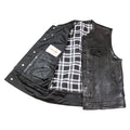 Open Road Men's Flannel Lined Leather Club Vest - Velora Luxury Fashion