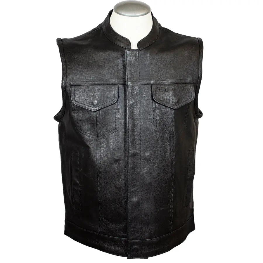 Open Road Men's Leather Club Vest - Velora Luxury Fashion