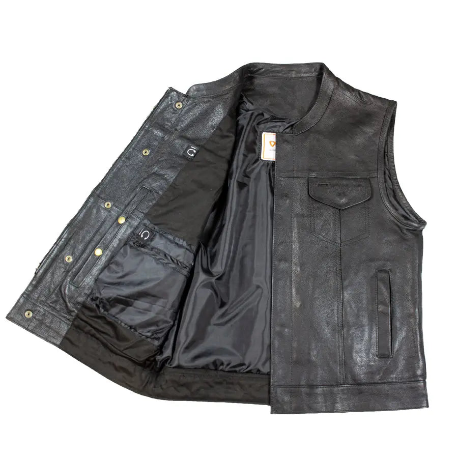 Open Road Men's Leather Club Vest - Velora Luxury Fashion