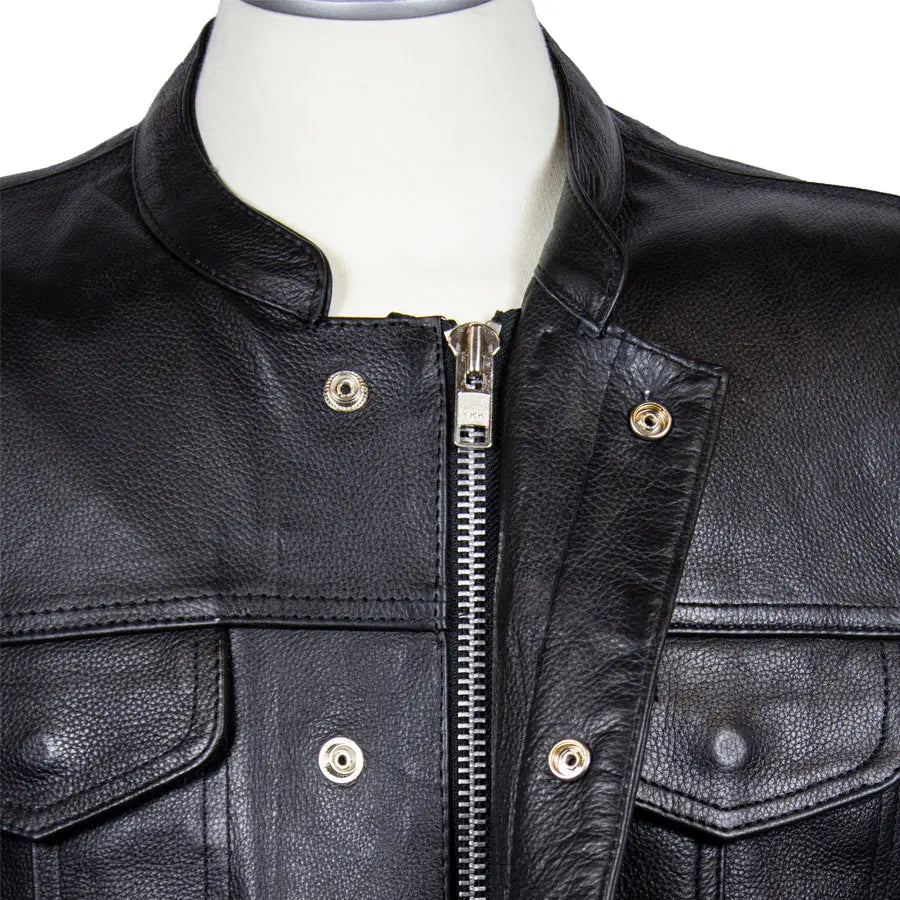 Open Road Men's Leather Club Vest - Velora Luxury Fashion