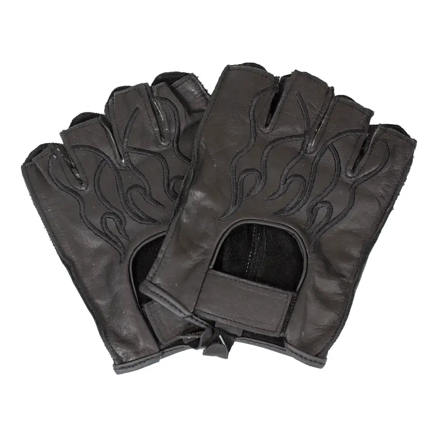 Open Road Men's Leather Fingerless Gloves - Velora Luxury Fashion