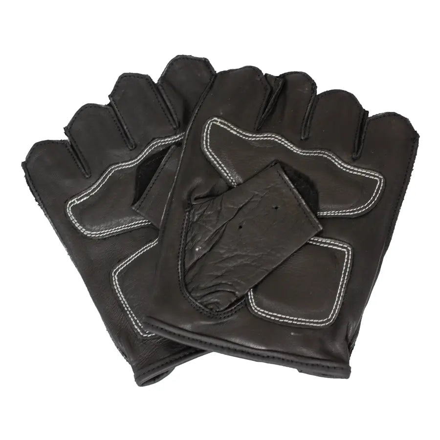 Open Road Men's Leather Fingerless Gloves - Velora Luxury Fashion
