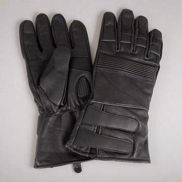 Open Road Men's Leather Motorcycle Gauntlet with Reflective Trim - Velora Luxury Fashion