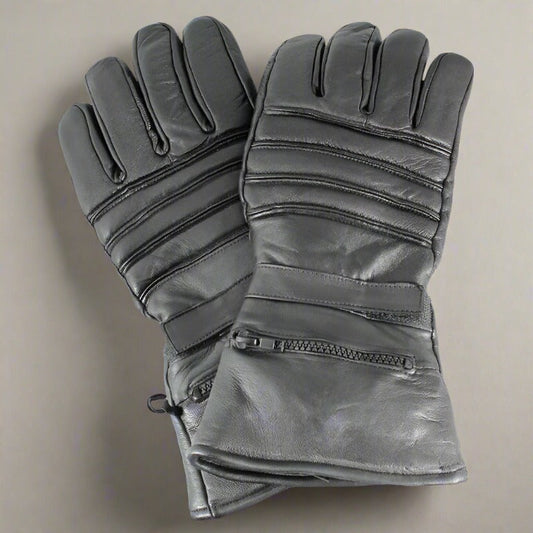 Open Road Men's Leather Motorcycle Gloves w/ Rain Cover - Velora Luxury Fashion