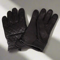 Open Road Men's Leather with Diamond Stitch Gloves - Velora Luxury Fashion