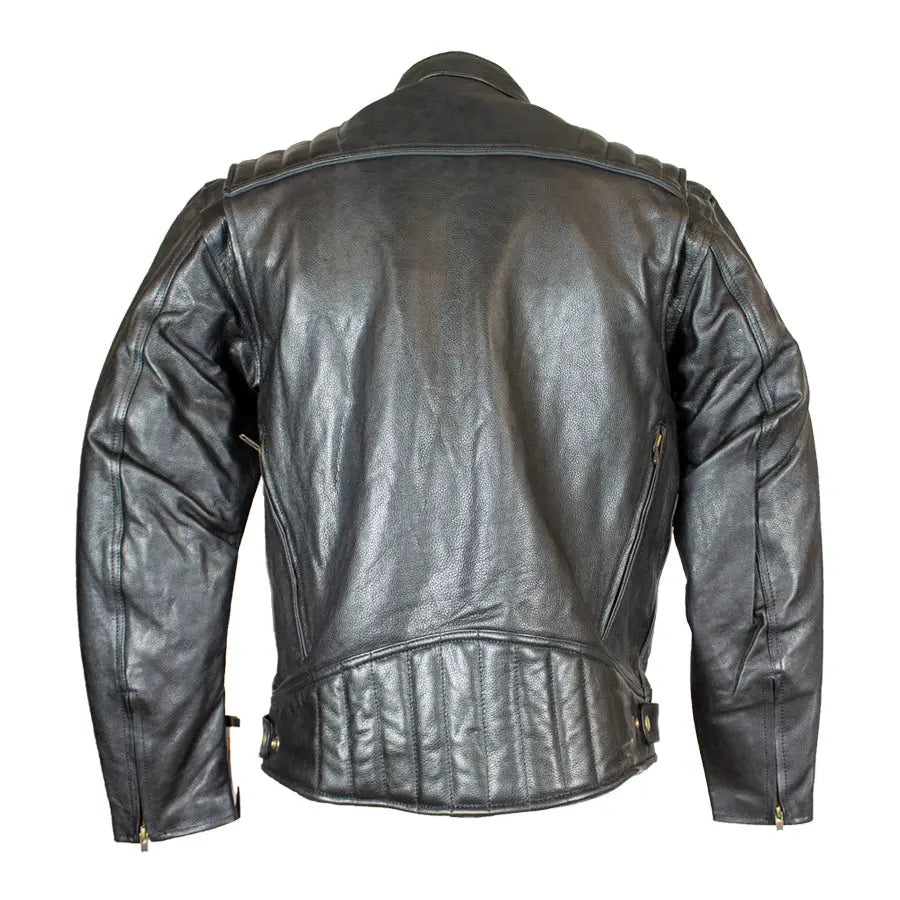 Open Road Men's Ribbed Padding Leather Motorcycle Jacket - Velora Luxury Fashion
