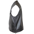 Open Road Men's Upside Leather with Black Stitched Diamonds Vest - Velora Luxury Fashion