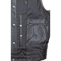 Open Road Men's Upside Leather with Black Stitched Diamonds Vest - Velora Luxury Fashion
