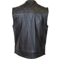 Open Road Men's Upside Leather with Black Stitched Diamonds Vest - Velora Luxury Fashion