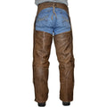 Open Road Men's Vintage Brown 4 Pocket Premium Leather Chaps - Velora Luxury Fashion