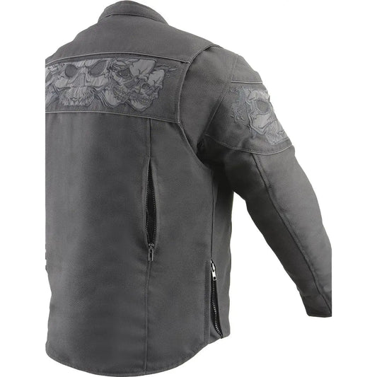 Open Road Men's Reflective Skull Cordura Motorcycle Jacket Boutique of Leathers/Open Road