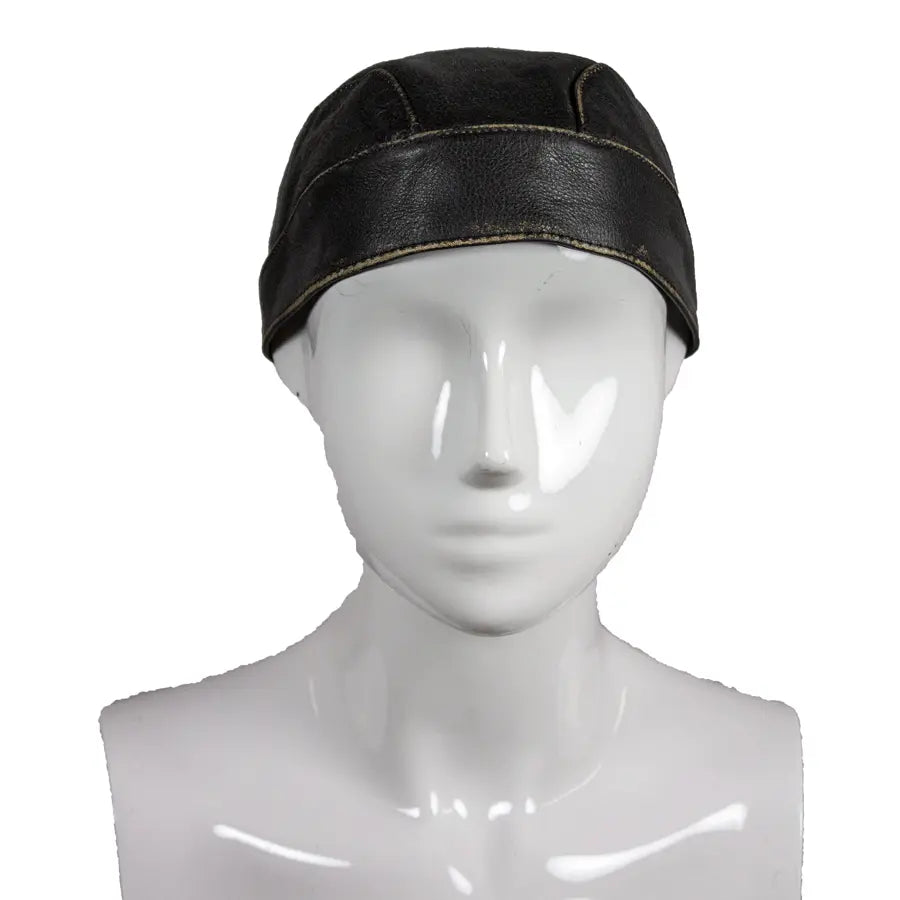 Open Road Rub Off Brown Leather Skull Cap Boutique of Leathers/Open Road