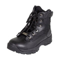 Open Road Women's Black Leather Tactical Lace-Up Boots with Side Zippers Entry - Velora Luxury Fashion