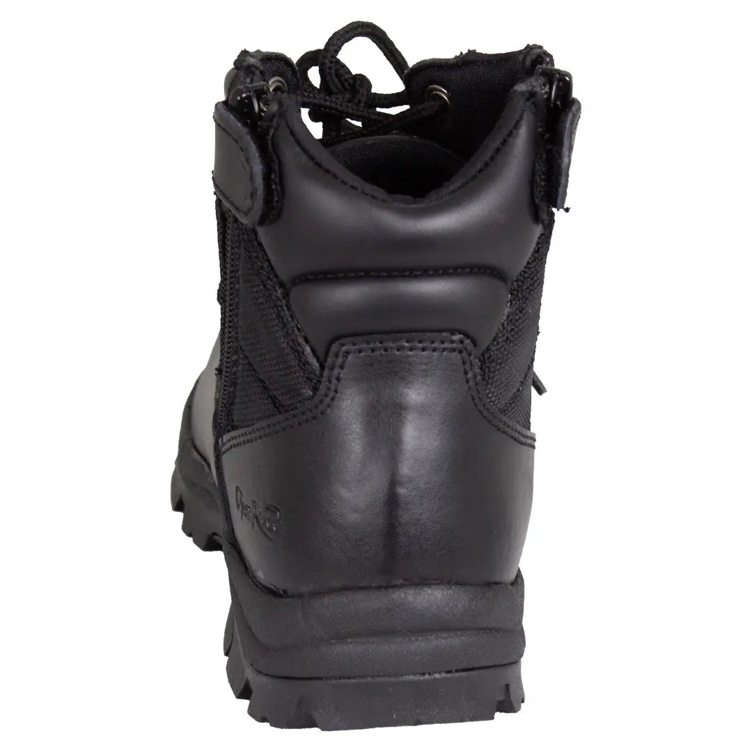 Open Road Women's Black Leather Tactical Lace-Up Boots with Side Zippers Entry - Velora Luxury Fashion