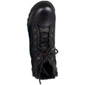 Open Road Women's Black Leather Tactical Lace-Up Boots with Side Zippers Entry - Velora Luxury Fashion