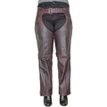 Open Road Women's Dark Purple Wash Leather Chaps - Velora Luxury Fashion