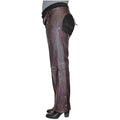 Open Road Women's Dark Purple Wash Leather Chaps - Velora Luxury Fashion