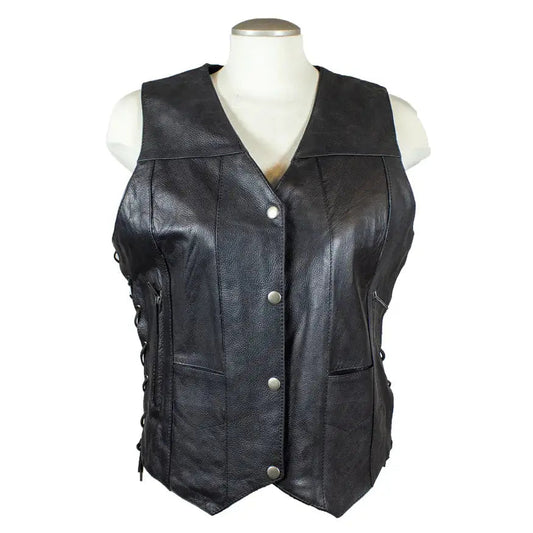 Open Road Women's Leather Vest - Velora Luxury Fashion