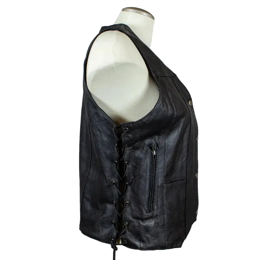 Open Road Women's Leather Vest - Velora Luxury Fashion