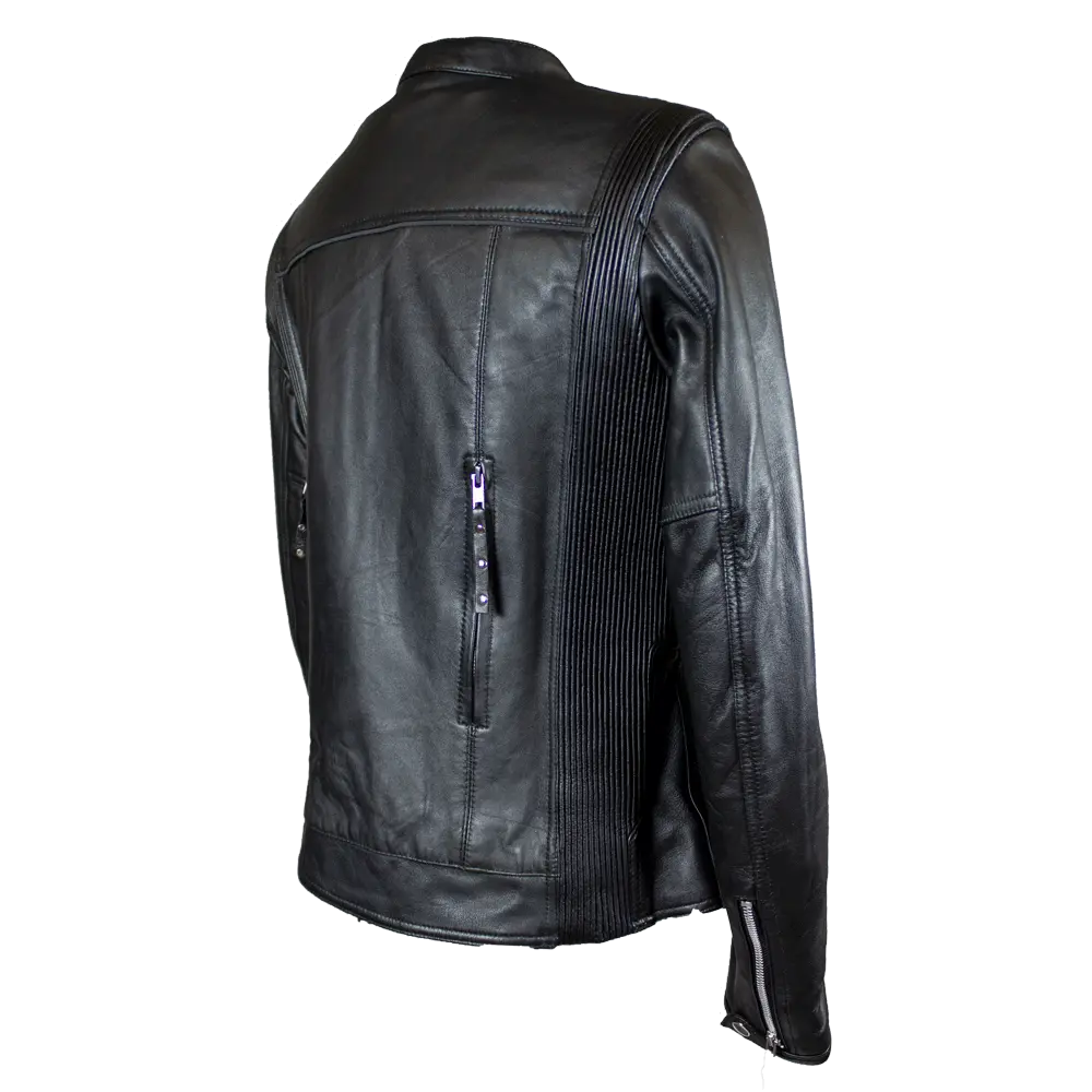 Open Road Women's Racer Leather Motorcycle Jacket - Velora Luxury Fashion