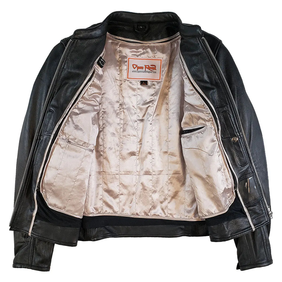 Open Road Women's Racer Leather Motorcycle Jacket - Velora Luxury Fashion