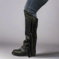 Open Road Women's Side Fringe Leather Half Chaps - Velora Luxury Fashion