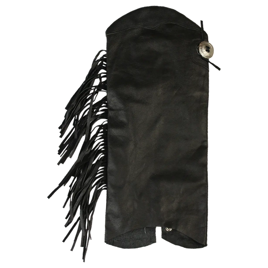 Open Road Women's Side Fringe Leather Half Chaps - Velora Luxury Fashion