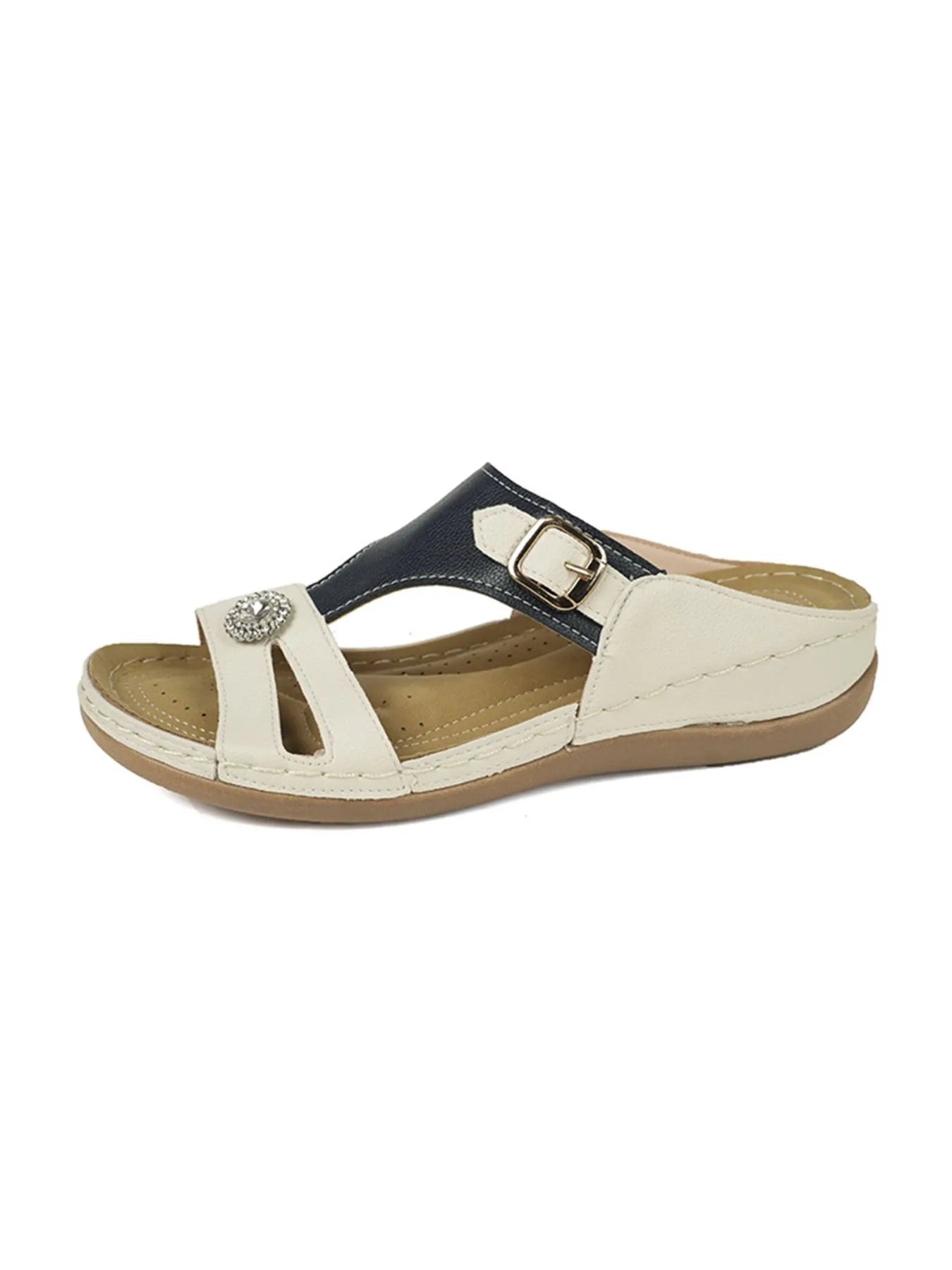 Open Toe Contrast Sandals - Velora Luxury Fashion