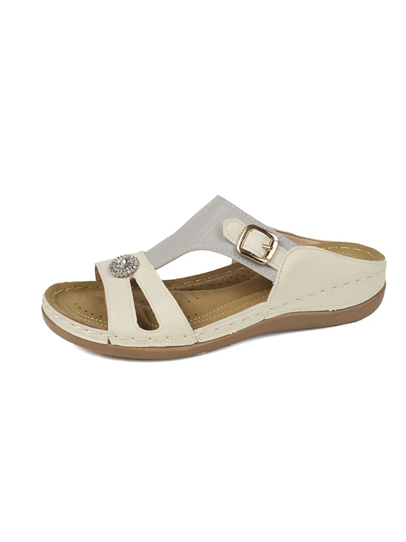 Open Toe Contrast Sandals - Velora Luxury Fashion