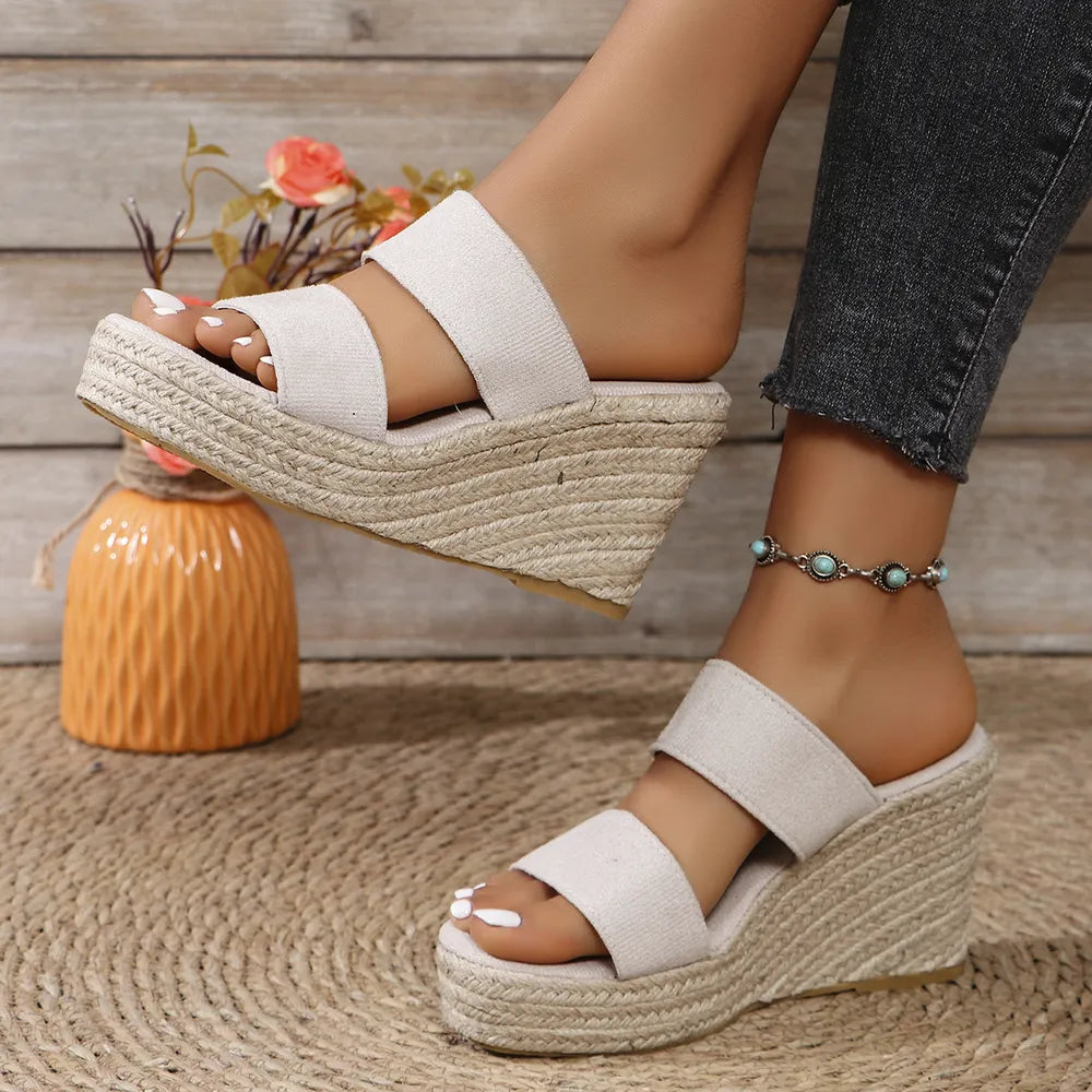 Open Toe Platform Wedge Sandals - Velora Luxury Fashion