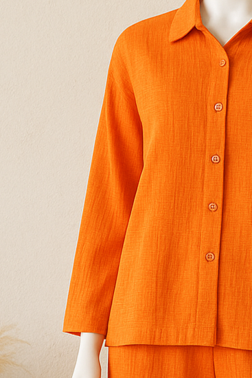 Orange Pantalone & Shirt Set - Velora Luxury Fashion
