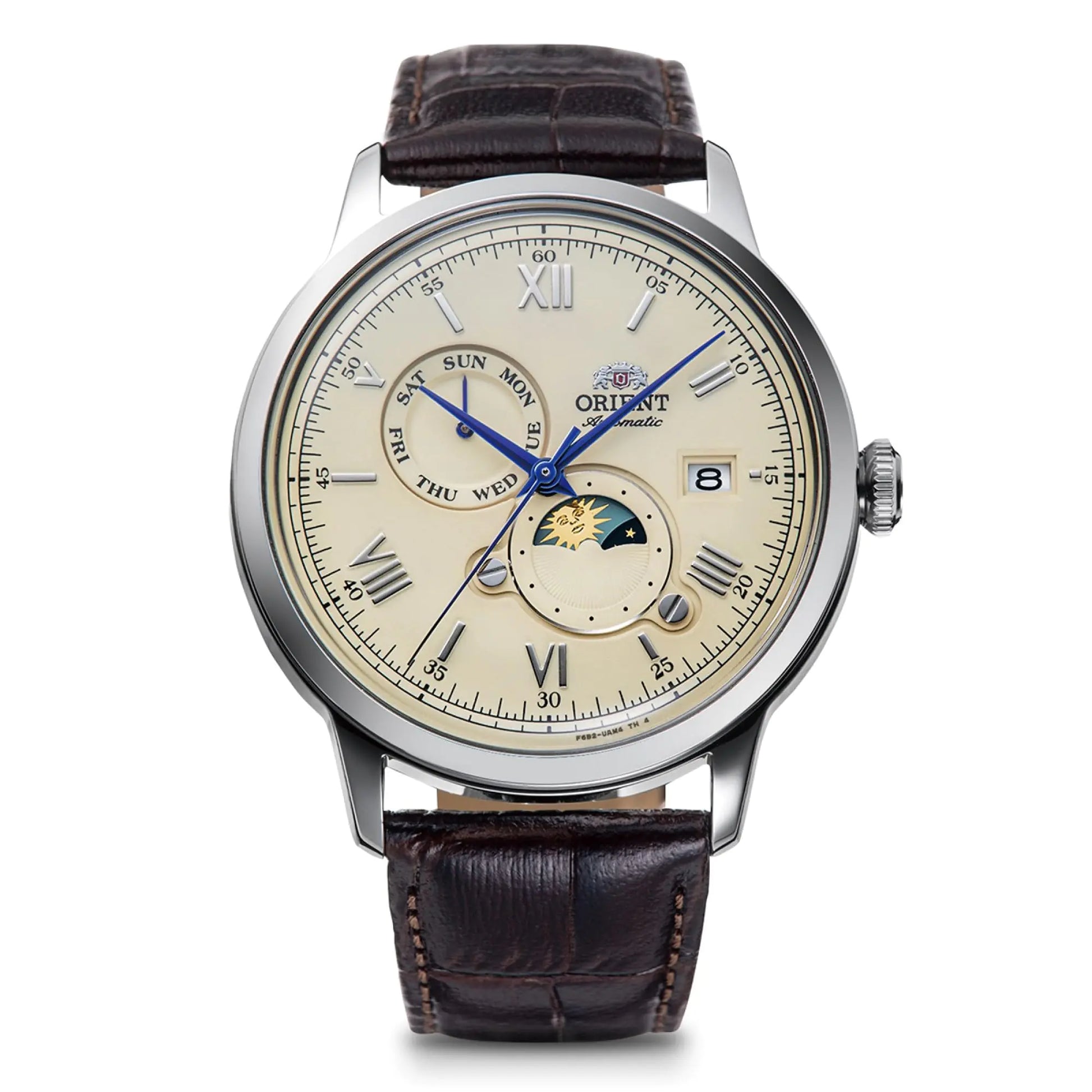 Orient Bambino Sun & Moon Automatic Watch Mechanical Automatic RN-AK0803Y Mens Ivory Ivory Classic - Velora Luxury Fashion